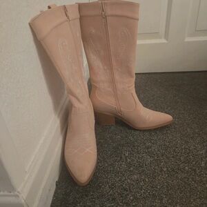 Glamorous Light Pink Heeled Boots